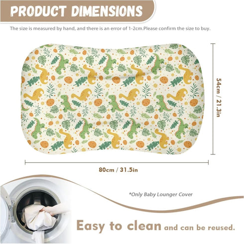 Sarogrorin Leaves Dinosaurs Baby Lounger Cover Dinosaur Eggs Nest Cover Breastfeeding Nursing Pillow Covers Detachable