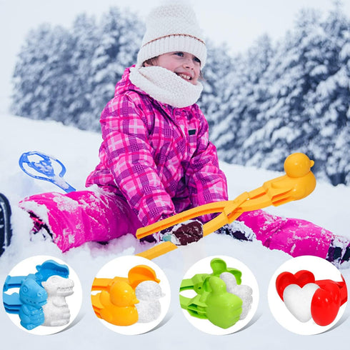 Holady 4PCS Large Size Snowball Maker Clip,Snowball Maker Tool with Handle for Snow Ball Fights, Snow Toys Kids Winter