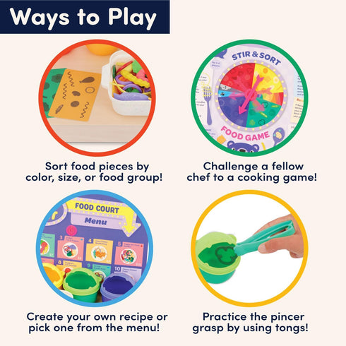 Battat Education Play Food Set - Sorting Toy Food for Toddler Pretend Play - Learning Kitchen Toys 3 Years+
