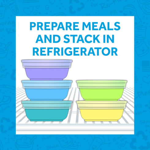 Re-Play 12 Oz. Toddler Bowls for Snack and Everyday Dining - Set of 4 Bowls with Lids - Dishwasher and Microwave Safe -
