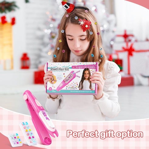 5-12 Yoloflix Hair Gem Stamper Kit,Bling Hair Jewels for Girls, Hair Styling Tool with Reusable Shining Diamonds