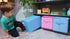 SAM AND MABEL Collapsible Fabric Storage Organizer and Play Mat - Foldable Playmat and Stackable Bin Basket with Handle