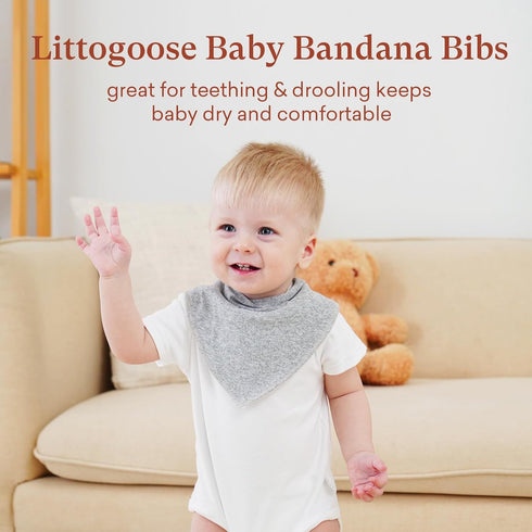 10-Pack Soft Absorbent Baby Bandana Bibs - for Teething & Feeding