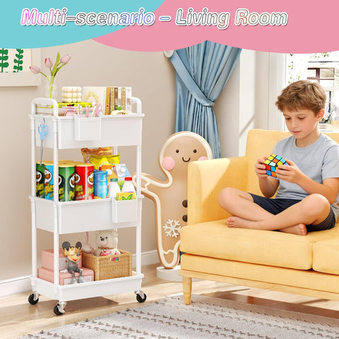 3 SUNALLY Baby Diaper Caddy Cart, Tier Rolling Diaper Cart with Lockable Wheels for Nursery Essentials, Large Capacity
