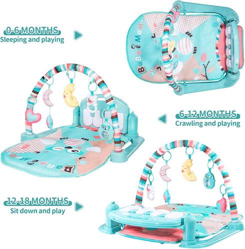 1 36 TEMI Baby Gym Toys & Activity Play Mat, Kick and Play Piano Gym Center with Music and Lights, Electronic Learning