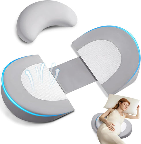 SRLON Pregnancy Pillow Wedge for Belly Support, Maternity Pillow for Pregnant Women Adjustable
