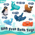 6-Pcs 1-3, Set Ocean Bath Toys for Toddlers No Hole Mold Free Bathtub Toys, Whale Shark Dolphin Penguin Sea Animal