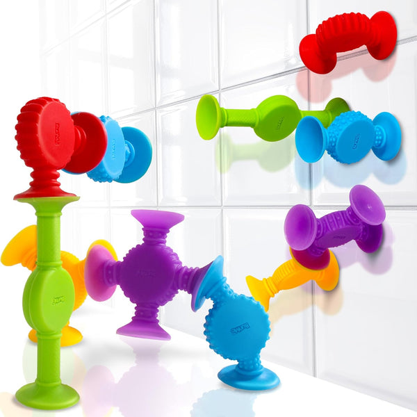 BUNMO Suction Bath Toys 44 Pack - Connect, Build, Create, No Mold Bath Toy for Fine Motor Skills and Sensory Play