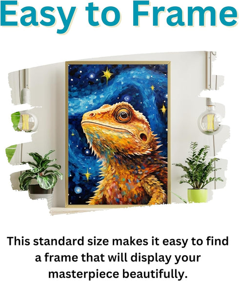 Art of Socks 1000 1000pc (50x70cm 19.685"x27.559") Starry Night Bearded Dragon Jigsaw Puzzle Pieces for Adults - Glow