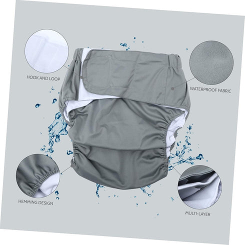 Paales para Adultos Adult Incontinence Underwear Washable Adult Cloth Diaper Maximum Absorbency Adjustable Waistband