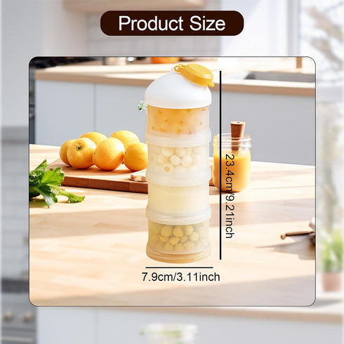 DimyFew 4 Formula Dispenser Milk Powder Container, Bottle,Large Capacity,Protein Powder Container Kids Snack Storage