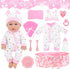 12 Inch Set, Playset 3 ZITA ELEMENT Baby Doll with Accessories for Baby Doll Reborn Includes Carrier Bassinet Bed