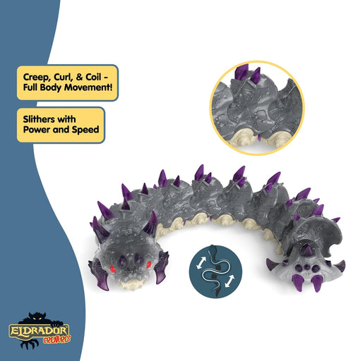 10 7+ 70830 schleich Eldrador Creatures - Shadow Worm Action Figure with Movable Body - Spiked Bug Monster Toy