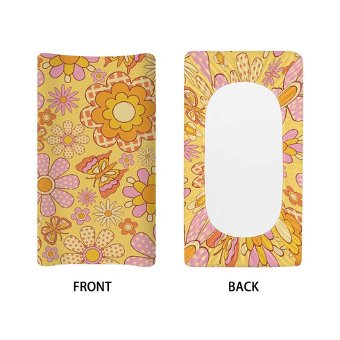 Hippie Flower Diaper Change Table Covers Soft Changing Pad Cover for Baby Washable Baby Nursery Diaper Changing Pad