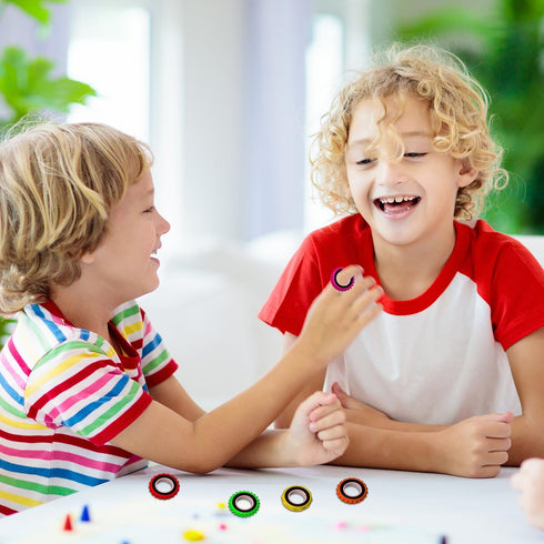 (24PCS) Fidget Toys Sensory Ring for Kids, Finger Spinner Rings Quiet Finger Spinne Fun Fidgets for Student Classroom