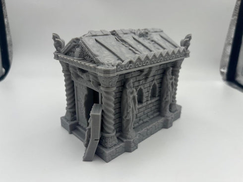 Hautico Church Houses and Ruins Scene - Architecture Terrain Scenery for 18-28mm Miniatures