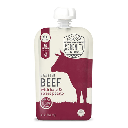 Serenity Kids 6+ Months Baby Food Pouches - 5g Protein Grass Fed