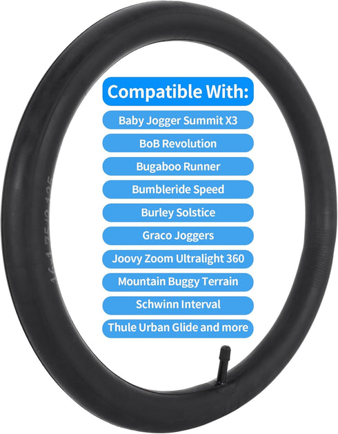 RUTU 12" x1.75/2.125 Inner Tube Replacement for BoB Gear Jogging Stroller, 2 Pack for Baby Jogger