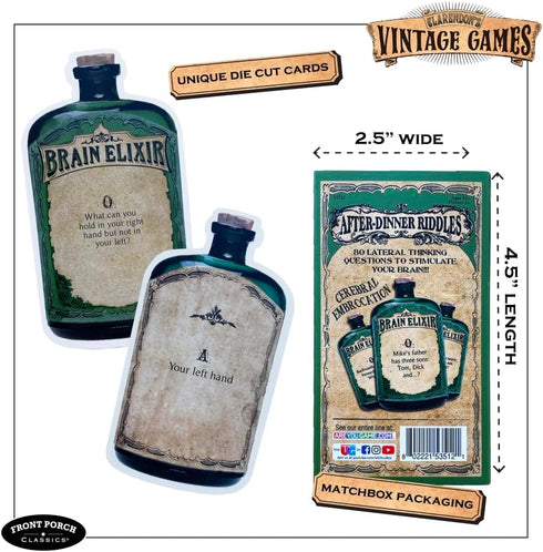 Package Front Porch Classics Brain Elixir After Dinner RIDDLES Cards, may vary