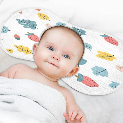 YETTASBIN Strawberry Leaves Muslin Baby Burp Cloth, Super Soft Absorbent Cotton Burp Rag Baby Bibs Feeding Cloth