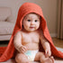 VitalCozy 6 (32 32 Inch,Cherry Pcs Baby Muslin Hooded Bath Towels and Washcloths Muslin Cotton Hooded Baby Towels