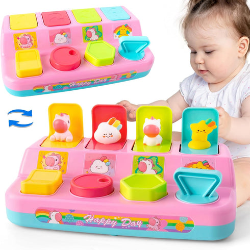 Tovol Zerky Montessori Pop Up Cause and Effect Baby Toy for 1-3 Years Old,