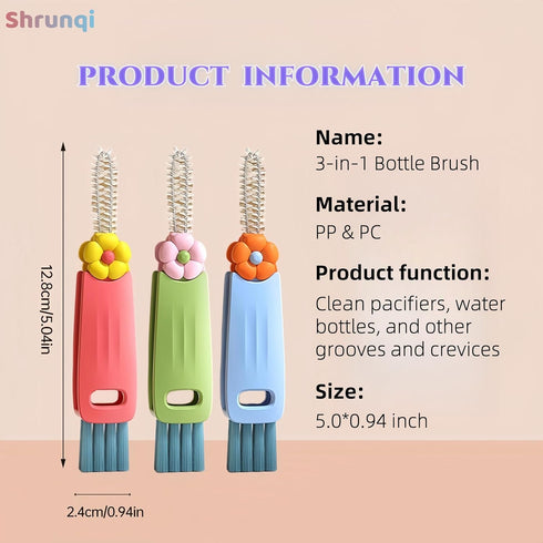 Shrunqi 3 1 3 1 3 in Cup Lid Cleaning Brush, in Multifunctional Cleaning Brush Portable Cup Lid Cleaner for Bottle Gap
