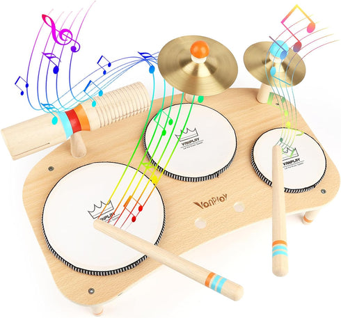 Kids Drum Set for Toddlers 1-3 - All in One Musical Instruments, Montessori Sensory Toys for 1 Year Old