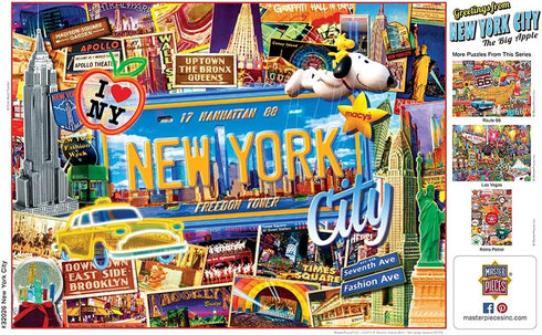 Masterpieces 550 Piece Jigsaw Puzzle - Greetings from New York for Adults and Family, 18"x24"