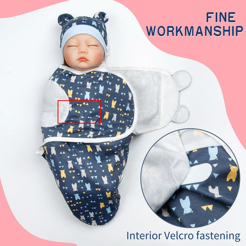 17-22 Inch 2pcs Reborn Baby Doll Blanket Accessories for Reborn Dolls Girls/Boys Soft Cotton Blue Bear Blanket Toddler