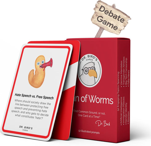 Dr. Bird's Cards - Can of Worms: The Ultimate Debate Card Game for Adults - Fun and Educational Gift