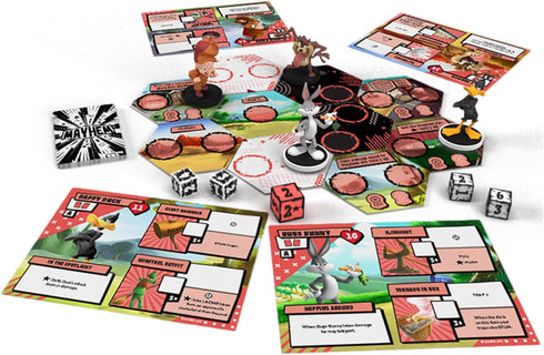 CMON Looney Tunes Mayhem Board Game | Strategy Game for Adults and Kids | Team-Based Combat | 2-4 Players