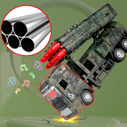 Youlechen 8 3 4 5 6 Army Toys for Boys, Military Toys with Missiles, Army Truck Toy with Light & Sounds, Die-cast