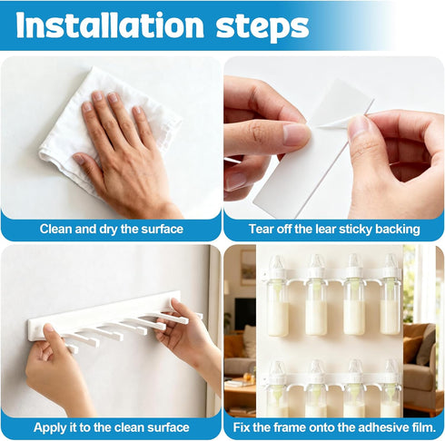 Essentials2-Pieces Palksky Baby Bottle Storage Organizer for Dr. Brown's,Baby Bottle Holder for Wall Storage, Fridge