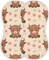 FUQIUMI 4 22"x 11" Highland Cow Animal Floral Print Muslin Burp Cloths for Babies,Soft Cotton Layer Burping Cloths