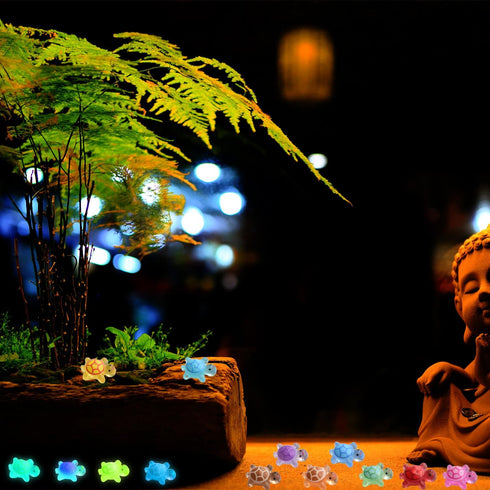 Yuronam 100 Pcs Mini Resin Turtles for Crafts Luminous Tiny Turtle for Fairy Garden Dollhouse Micro Landscaping