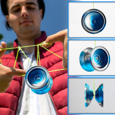 WATIEOBOO Responsive & Unresponsive Yoyo, Kids 8-12 & Adults Pro Metal Trick Yo-yo with Bearing Kit and Case