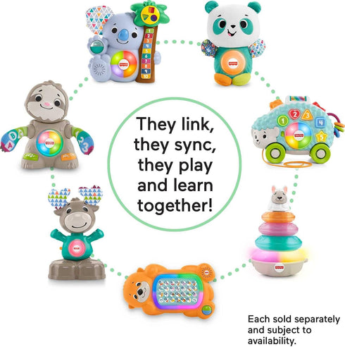 Fisher-Price Linkimals Play Together Panda Plush Baby Learning Toy for Ages 9+ Months, Compatible with Linkimals