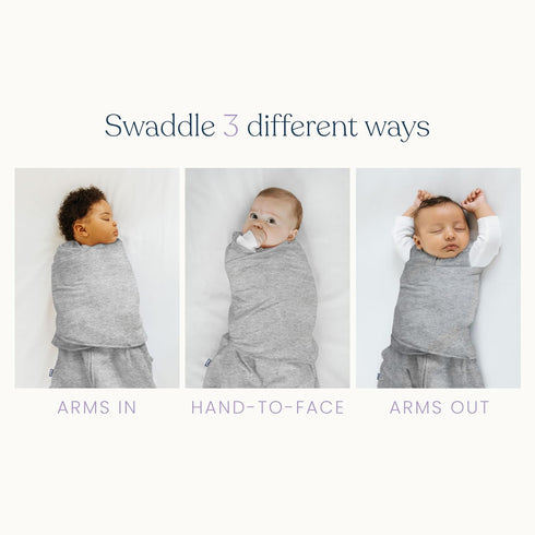 3-Way 1.5, 0-3 6-12 HALO Baby Sleepsack Swaddle Wearable Blanket, Adjustable Infant Sleepsack, TOG Ideal Temp, Heather