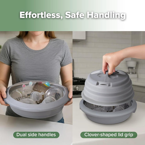 Haakaa Multipurpose Silicone Microwave Bottle Sterilizer & Steamer Reusable Collapsible Microwave Sterilizer for Baby