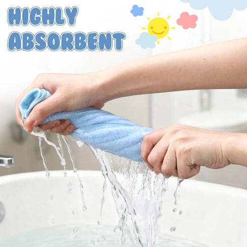Hahafelt 12 Pack 20 10 Inch Blue Baby Burp Cloths for Boys and Girls Coral Fleece x Super Soft Burp Cloths with Organza