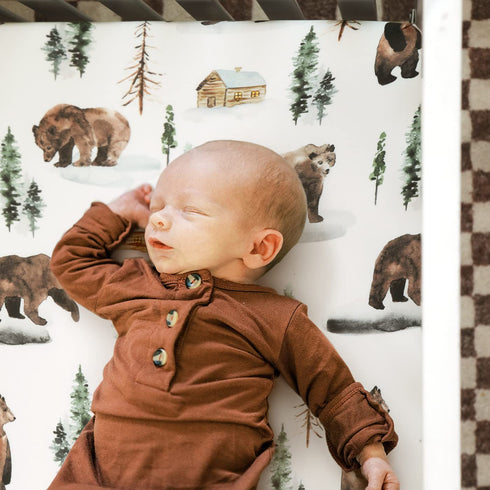 GRSSDER Stretchy Crib Sheets 2 Pack, Ultra Soft Jersey Knit Fitted Sheets, Jungle Bear/Rainbow, Universal Fit