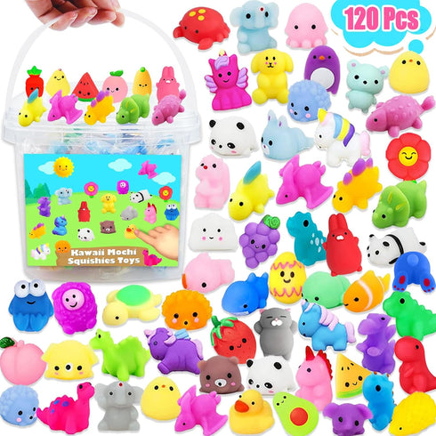Squishies Toys Bulk 120PCS, Party Favors for Kids, Goodie Bag Stuffers, Classroom
