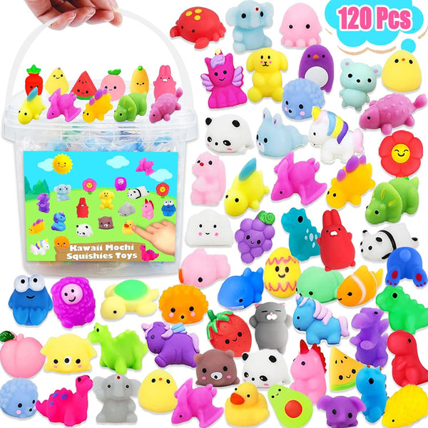 Squishies Toys Bulk 120PCS, Party Favors for Kids, Goodie Bag Stuffers, Classroom