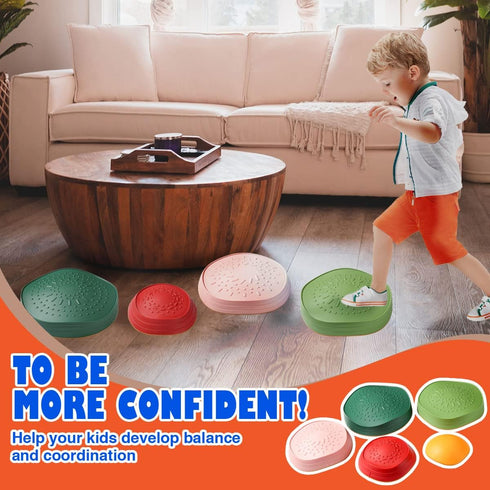 3 4 5 6 7+ makarci Balance Stepping Stones for Kids, Non-Slip Toddlers Sensory Toys Outdoor or Indoor Play, Promoting
