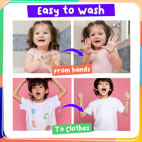 6 1-3 2-4 Set Chalkola Washable Dot Markers for Toddlers | Non Toxic Bingo Daubers for Toddlers | Preschool