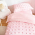 4 Set Pieces Tufted Dots Toddler Bedding Solid Pink Jacquard Pom Pom Tufts, Soft and Embroidery Shabby Chic Boho Design