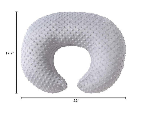 Plush Dot Nursing Pillow Cover - Gray Breastfeeding Slipcover