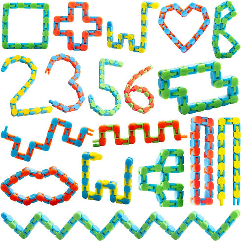 28 Pack JOYIN Wacky Tracks with Valentines Cards, Twist Track Fingers, Snake Puzzles Fidget Toys for Stress Relief