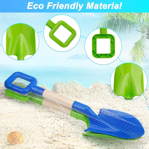 16inch/40cm Set Handled(2PCS) Dilabnba Beach Sand Toys Shovels for Kids Adults, Toddler Garden Beach Sand Spade Shovels